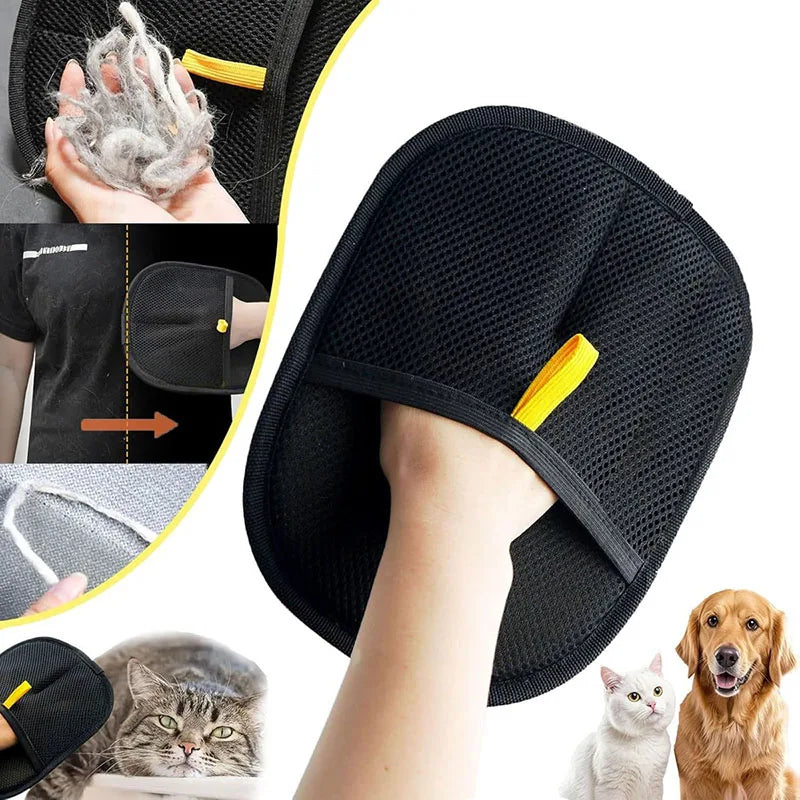 Pet Hair Removal Gloves – Reusable Double-Sided Grooming & Cleaning Tool