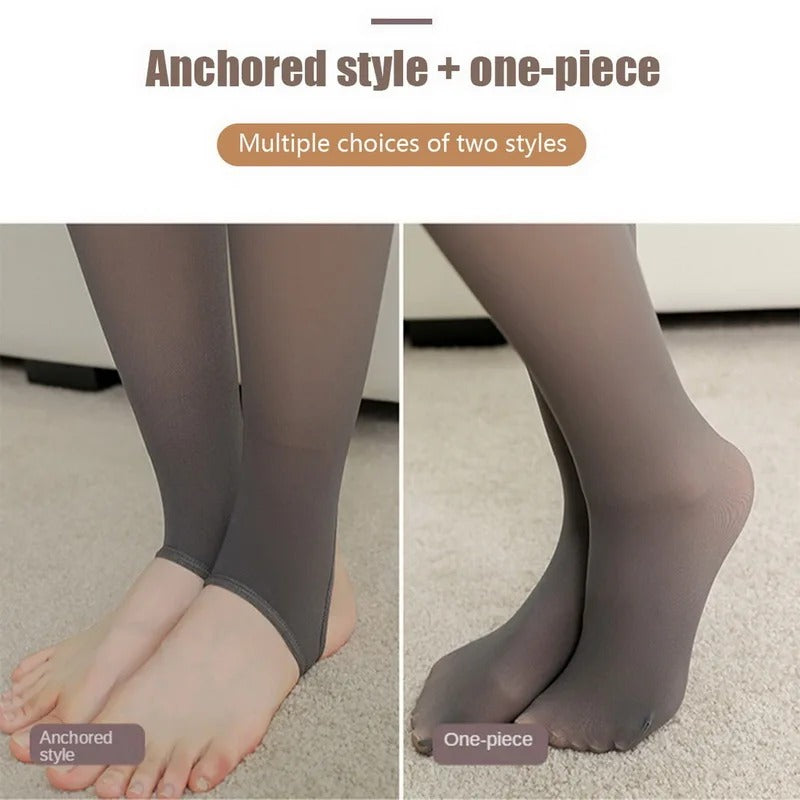 Women's Thermal Fleece Lined High Waist Translucent Winter Pantyhose