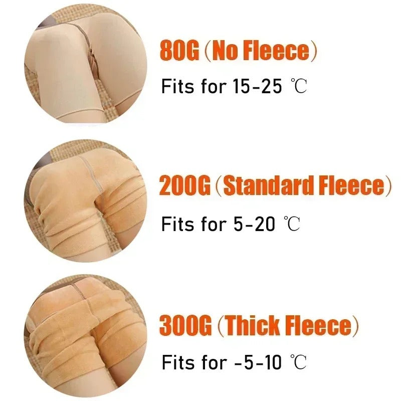Women's Thermal Fleece Lined High Waist Translucent Winter Pantyhose